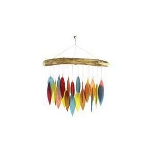   Colors Leaves & Driftwood Glass Chime (Wind Chimes) 