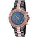 August Steiner Womens Crystal MOP Chronograph Bracelet Watch MSRP 