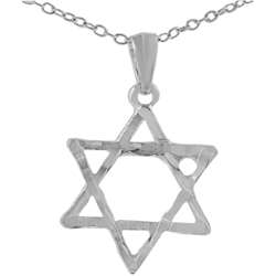 Sterling Silver Star of David Necklace  
