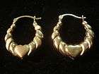solid 10k yellow gold round hoop earrings 7 8 long