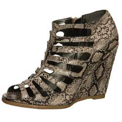 Coconuts Womens Oliver Snake Print Wedge Sandals  
