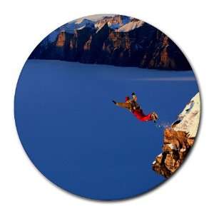  Extreme Skydiving Sport Round Mouse Pad