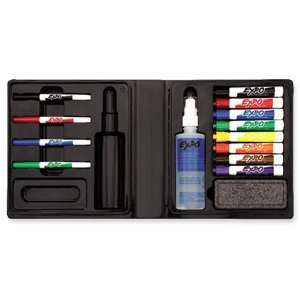  Dry Erase Marker/Eraser/Cleaner, Chisel/Fine, Assorted, 12 