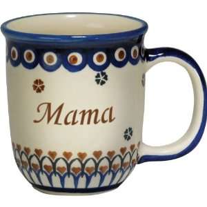    New Polish Pottery 12oz Mug   MAMA, MOM Patio, Lawn & Garden