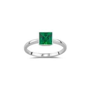  0.27 Cts of 4 mm AAA Princess Emerald Solitaire Ring in 