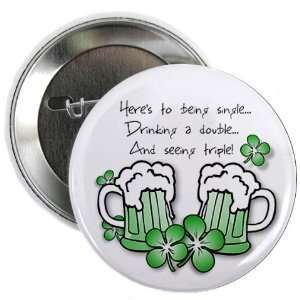  DOUBLE GREEN BEER St Patricks Day 2.25 Pinback Button 