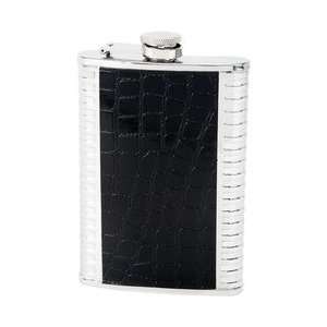 Wholesale Stainless Steel Flask with Black Leather Wrap  