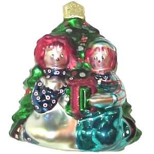 Raggedy Ann and Raggedy Andy Mercury Glass Table Topper Figurine 