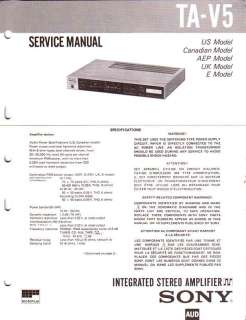 SONY ORIGINAL Service Manual TA V5 FREE USA SHIPPING  