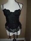 Escante black lace bustier corset with garters
