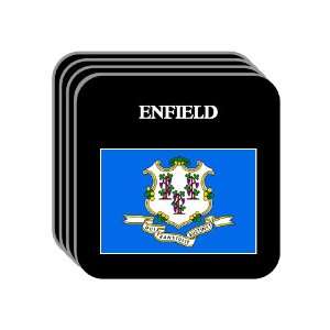  US State Flag   ENFIELD, Connecticut (CT) Set of 4 Mini 