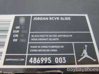   JORDAN RCVR SLIDE BLACK/MATTE SILVER/GRAY SPORT SANDALS MENS ALL SIZES