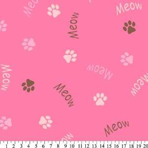    Meow with Paws Anti Pill Fleece (Pink) Arts, Crafts & Sewing