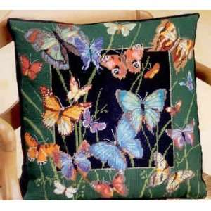   Butterfly Pillow Needlepoint Kit (canvaswork) Arts, Crafts & Sewing