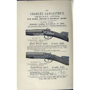  1889 Art Shooting Charles Lancaster Advertisement Guns 