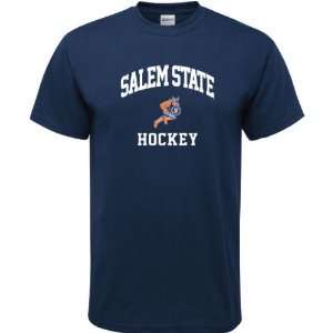  Salem State Vikings Navy Hockey Arch T Shirt Sports 