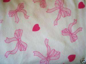 Fleece fabric by the yard pink breast cancer ribbons  