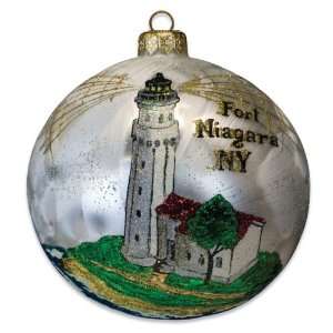   Glass Ball Ornament   Fort Niagara, NY Lighthouse Patio, Lawn