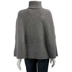 Whim Womens Cashmere Waffle Cape Sweater  