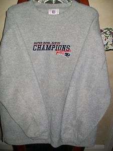 New England Patriots Super Bowl XXXVIII Champions Gray Sweatshirt Top 