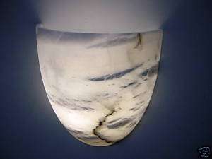 10 Wall sconce. Genuine white alabaster stone sconce.  