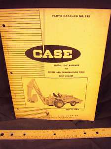 1966 CASE Model 34 Backhoe for Unit Loader Parts Manual  
