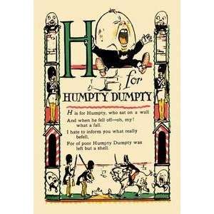  Vintage Art H for Humpty Dumpty   07428 0