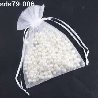 100 Organza white pouch Gift Bags wedding favor 7x9cm  