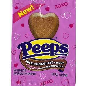 Milk Chocolate Covered Valentines Day Heart Marshmallow Peeps 3 ct 