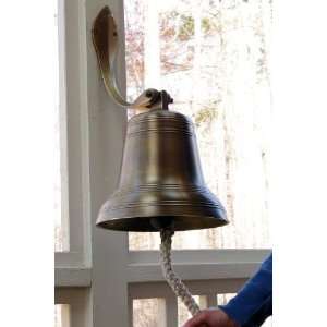  10 Inch Antiqued Brass Ridged Bell   18 pounds Everything 
