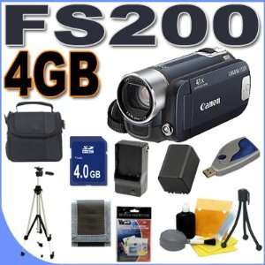  Canon FS200 Flash Memory Camcorder w/37x Optical Zoom (Evening Blue 