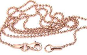 Rose Gold PVD Ball Chain Hypoallergenic Surgical Steel 20 or 22 inches 