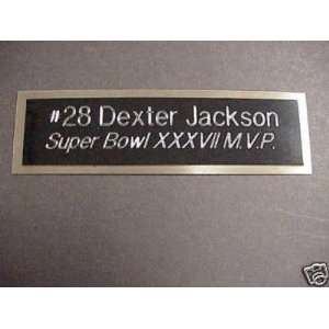 Buccaneers Dexter Jackson Engraved Super Bowl XXXVII MVP Name Plate 