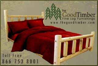 Pine Budget Log Bed   Ships FREE in 10 Days   Rustic Cabin Beds 