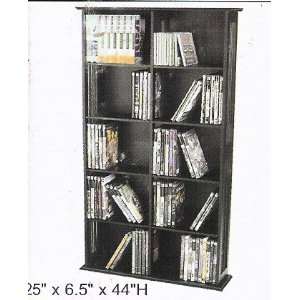  Black finish wood CD / DVD Media storage rack