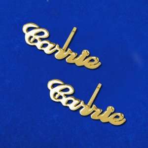  14K Gold Personalized Name Earrings Jewelry