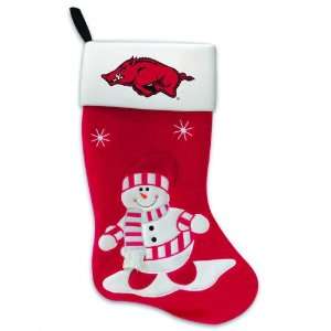 24 NCAA Arkansas Razorbacks Snowman College Logo Christmas Stocking