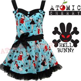   Bunny Dixie Mini Dress Rockabilly Pin Up Girls 50s Retro Cute  