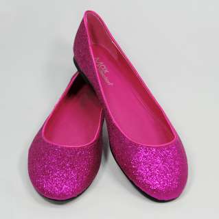 NEW WOMENS  GLITTER  COMFY BALLET FLAT SHOES H.PINK COLOR  