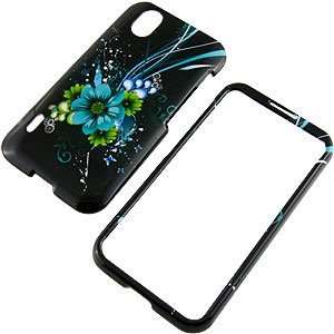  Blue Green Flowers Protector Case for LG Marquee LS855 