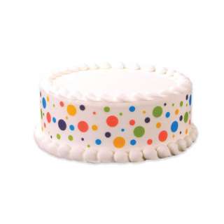 Happy Dots Design Edible Frosting Strips (3) Cake Image Designer 