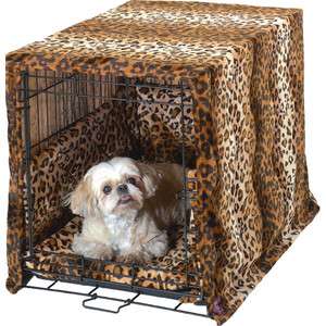   LEOPARD 24 Dog Puppy Wire Crate Training Cover Bed Bumper Pad  