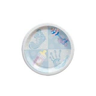  Baby Boy Footprint Collectible Plate Beautiful Baby Shower 