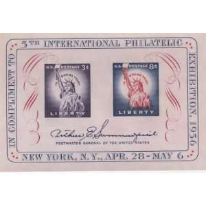   of Liberty 1956 us postage Souvenir Sheet #1075 