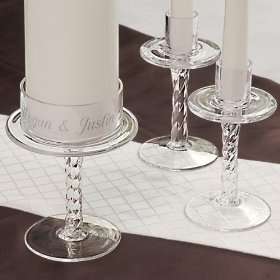    Personalized Glass Pedestal Unity Candle Stand