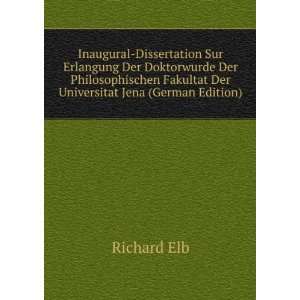   Fakultat Der Universitat Jena (German Edition) Richard Elb Books