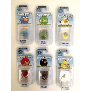 Angry Birds 1 Mini Glass Sculpture Set of 6 Green, Yellow, white 