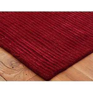 Pashmina Wool Rug 4 x 6   Crimson Red, Hand Loomed, Cotton Backing 