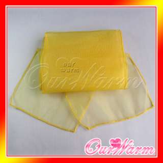 Gold Yellow Chair Cover Organza Sash Bow Wedding Party  