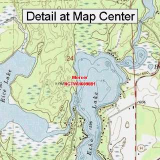 USGS Topographic Quadrangle Map   Mercer, Wisconsin 